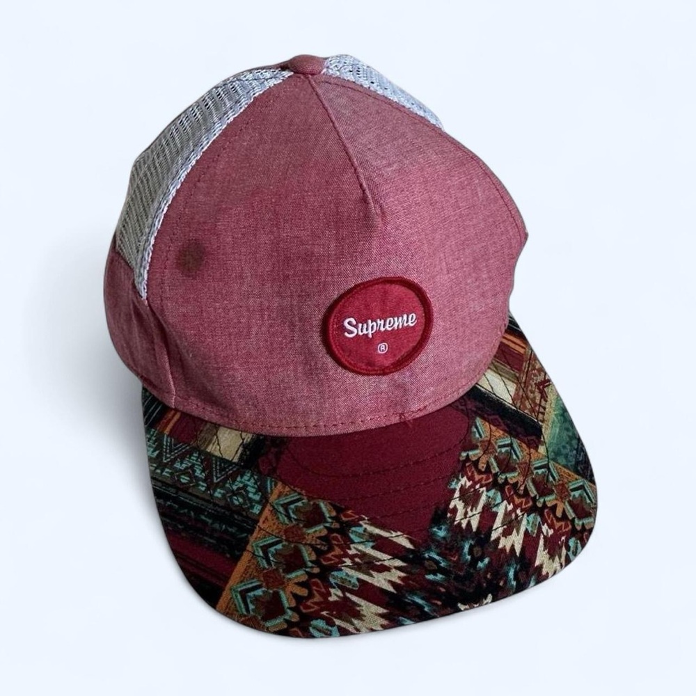 Supreme Red Patterned Cap - image 1